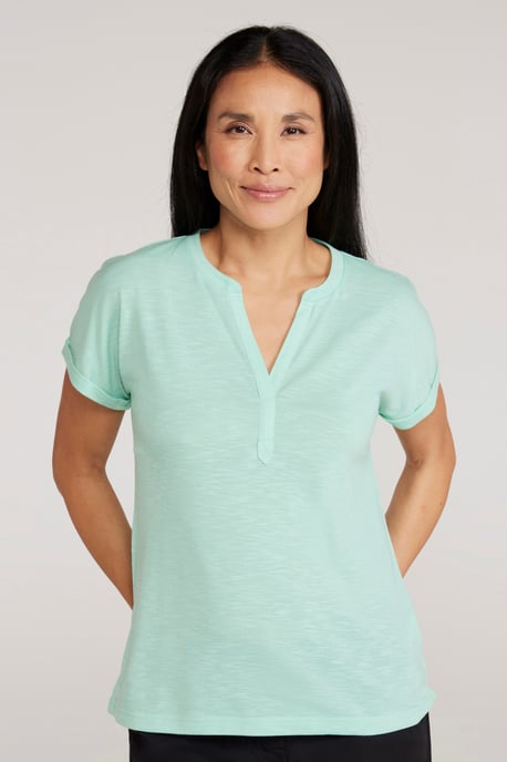 'Skye' Women's Slub T-Shirt Sun Protection Breathable Summer Tee Mint - Image 1