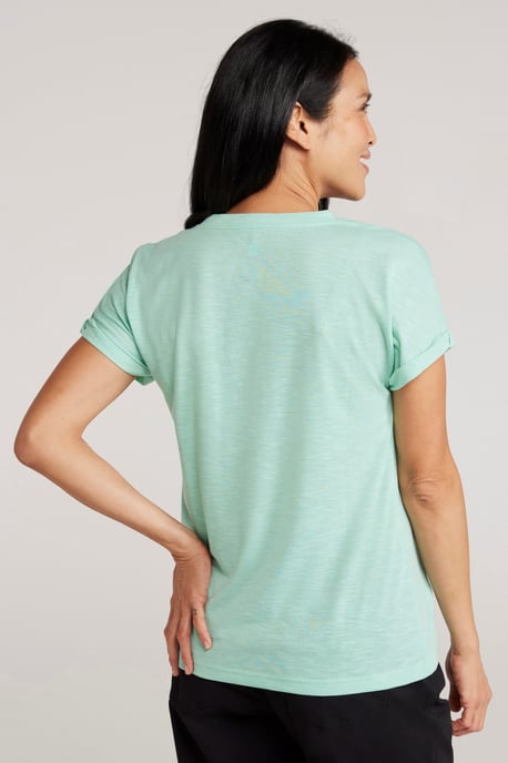 'Skye' Women's Slub T-Shirt Sun Protection Breathable Summer Tee Mint - Image 2