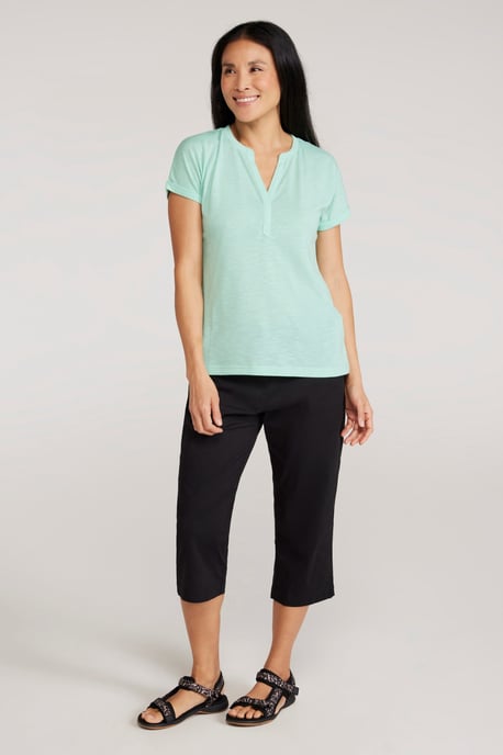 'Skye' Women's Slub T-Shirt Sun Protection Breathable Summer Tee Mint - Image 3