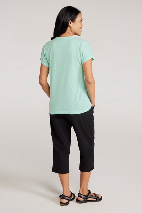 'Skye' Women's Slub T-Shirt Sun Protection Breathable Summer Tee Mint - Image 4