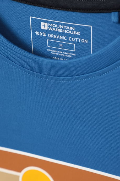 'Explore' Men's Graphic T-Shirt Sun Protection Breathable Everyday Tee Blue - Image 6
