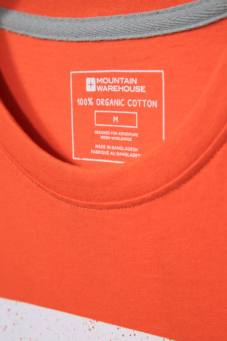'Pure Mountain' Men's T-Shirt Cotton Breathable Casual Summer Tee Orange - Image 5