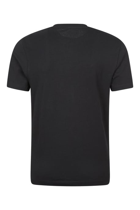 '3 Peaks' Men's Printed Tee Cotton Breathable Casual T-Shirt Black - Image 3