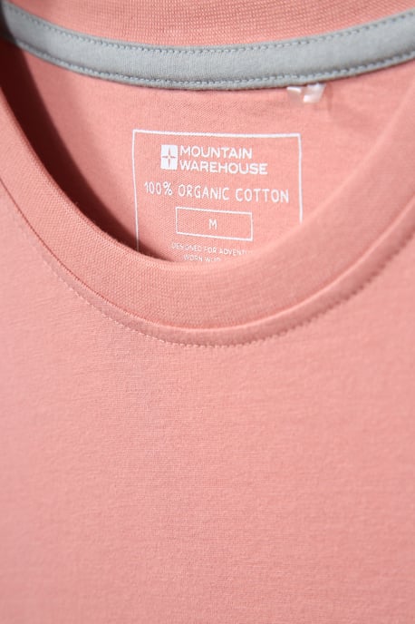 'Discover' Men's Printed T-Shirt Cotton Breathable Casual Tee Light Pink - Image 4