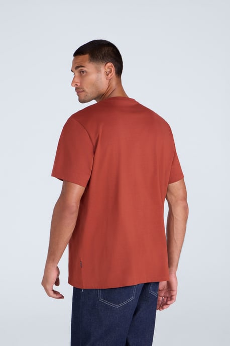 'Chase' Men's T-Shirt Cotton Relaxed Fit Breathable Summer Tee Orange - Image 3