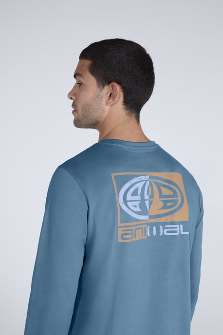 'Tomy' Men's Graphic T-Shirt Cotton Sun Protection Comfy Tee Blue - Image 2
