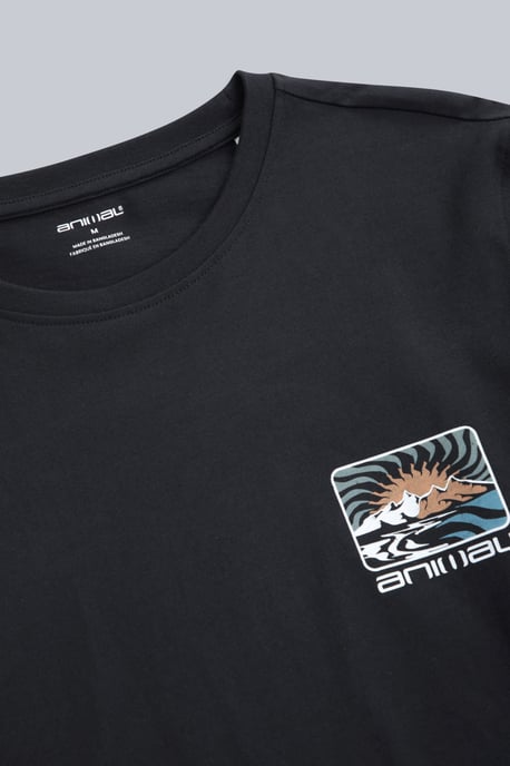 'Tomy' Men's Graphic T-Shirt Cotton Sun Protection Comfy Tee Black - Image 3