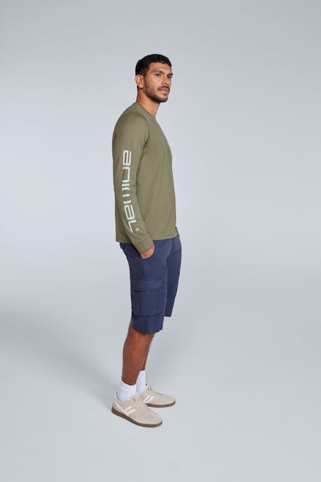 'Tomy' Men's Graphic T-Shirt Cotton Sun Protection Comfy Tee Khaki - Image 2