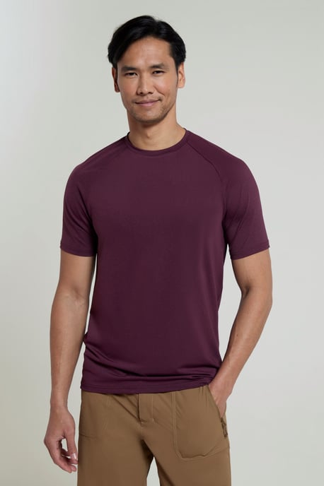 'Agra' Men's Melange T-Shirt Quick Wicking Breathable Sports T-Shirt Purple - Image 1
