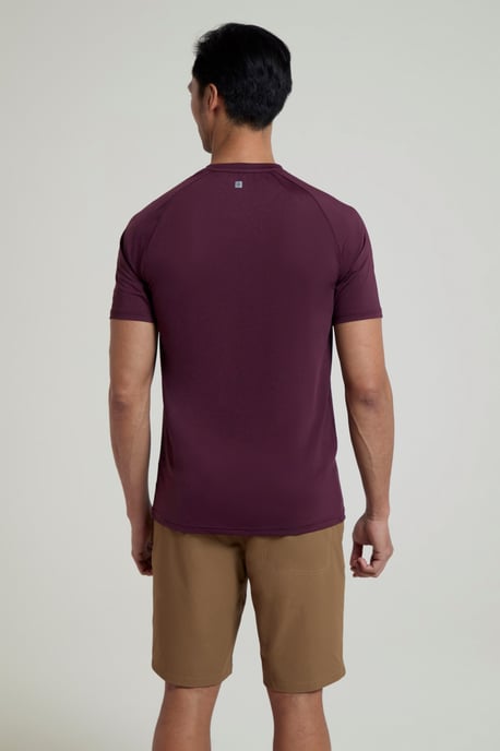'Agra' Men's Melange T-Shirt Quick Wicking Breathable Sports T-Shirt Purple - Image 3