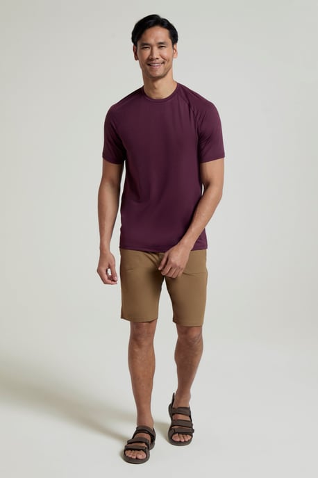 'Agra' Men's Melange T-Shirt Quick Wicking Breathable Sports T-Shirt Purple - Image 4