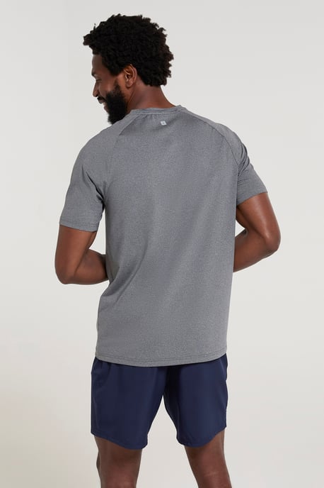'Agra' Men's Melange T-Shirt Quick Wicking Breathable Sports T-Shirt Black - Image 3