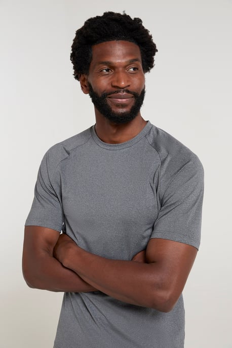 'Agra' Men's Melange T-Shirt Quick Wicking Breathable Sports T-Shirt Black - Image 4