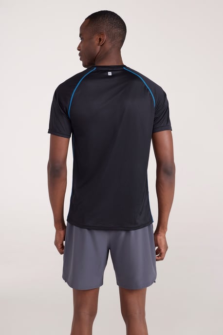 'Aero II' Men's Short Sleeve Top with Reflective Print IsoCool Sports Tee Black - Image 3