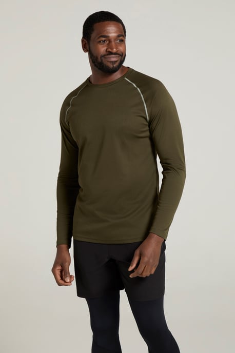 'Endurance' Men's IsoCool Top Long Sleeve Everyday Sports Tee Forest Green - Image 2