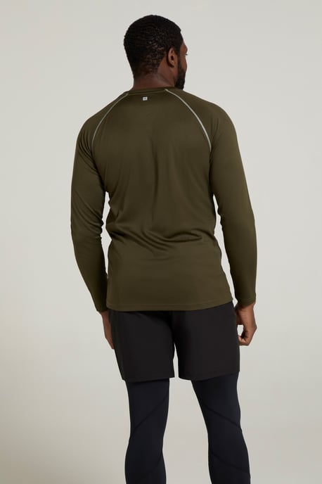 'Endurance' Men's IsoCool Top Long Sleeve Everyday Sports Tee Forest Green - Image 3