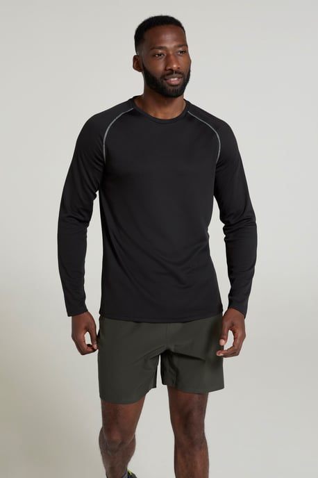'Endurance' Men's IsoCool Top Long Sleeve Everyday Sports Tee Black - Image 1