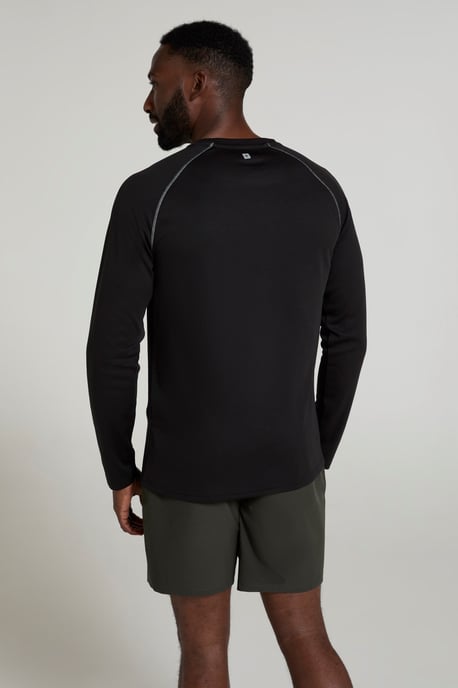'Endurance' Men's IsoCool Top Long Sleeve Everyday Sports Tee Black - Image 3