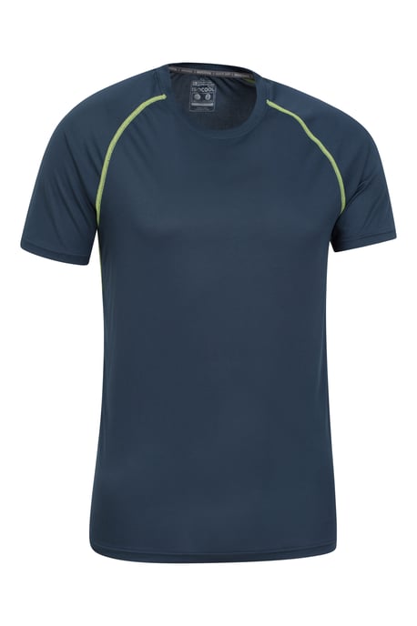 'Aero II' Men's Short Sleeve Top with Reflective Print IsoCool Sports Tee Dark Blue - Image 6