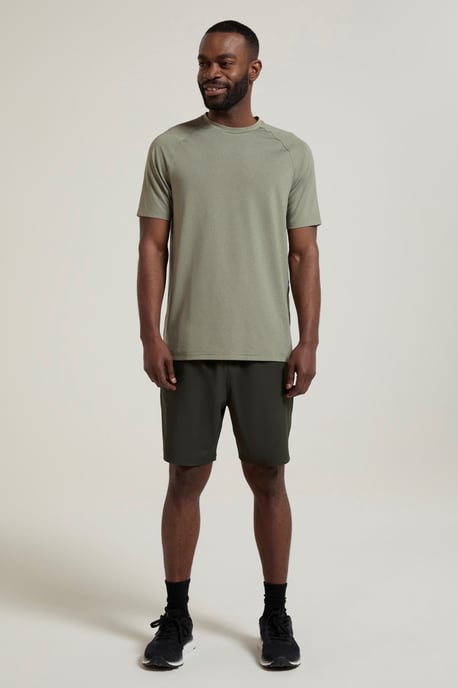 'Agra' Men's Melange T-Shirt Quick Wicking Breathable Sports T-Shirt Khaki - Image 3