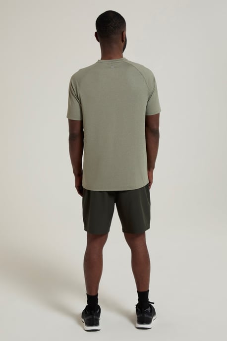 'Agra' Men's Melange T-Shirt Quick Wicking Breathable Sports T-Shirt Khaki - Image 4
