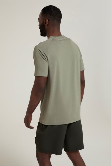 'Agra' Men's Melange T-Shirt Quick Wicking Breathable Sports T-Shirt Khaki - Image 5