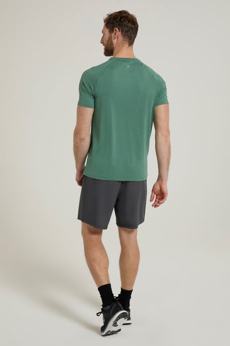 'Agra' Men's Melange T-Shirt Quick Wicking Breathable Sports T-Shirt Green - Image 3