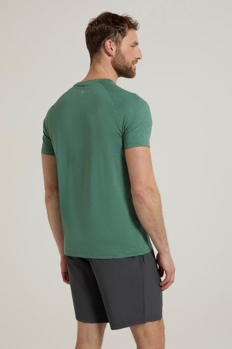 'Agra' Men's Melange T-Shirt Quick Wicking Breathable Sports T-Shirt Green - Image 4