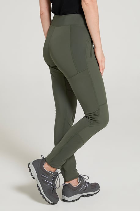 'Etna' Women's Hiking Leggings Water Resistant Stretchy Bottoms Khaki - Image 4