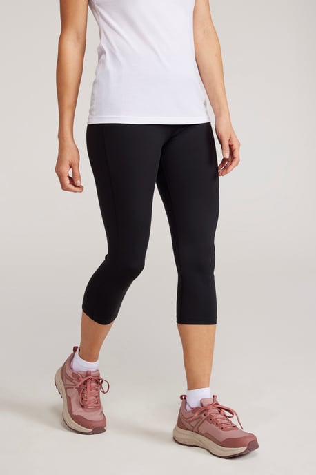 'Blackout' Women's Capri Leggings Moisture Wicking Stretchy Bottoms Black - Image 1