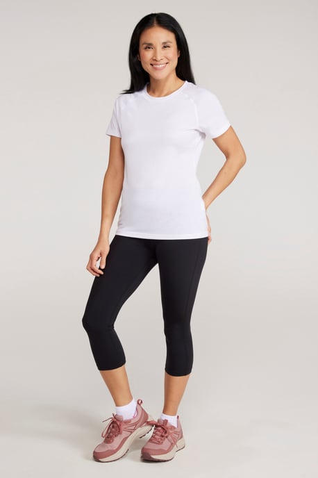 'Blackout' Women's Capri Leggings Moisture Wicking Stretchy Bottoms Black - Image 3