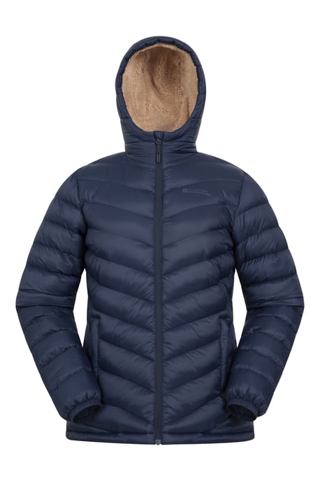 'Seasons' Women's Padded Jacket Fur Lined Water Resistant Coat Navy - Image 2