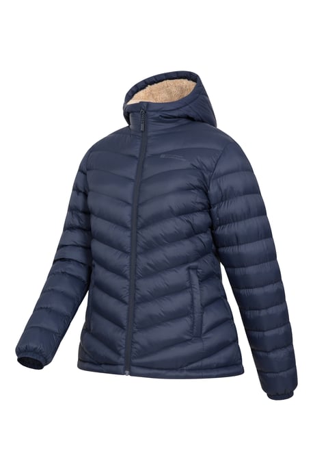 'Seasons' Women's Padded Jacket Fur Lined Water Resistant Coat Navy - Image 5