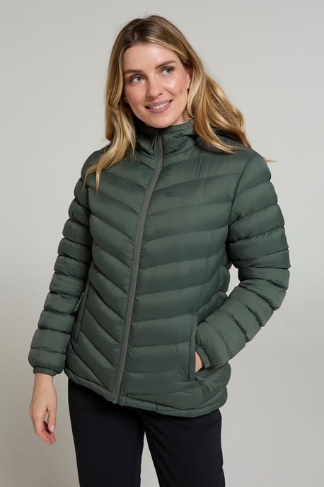 'Seasons' Women's Padded Jacket Fur Lined Water Resistant Coat Khaki - Image 1