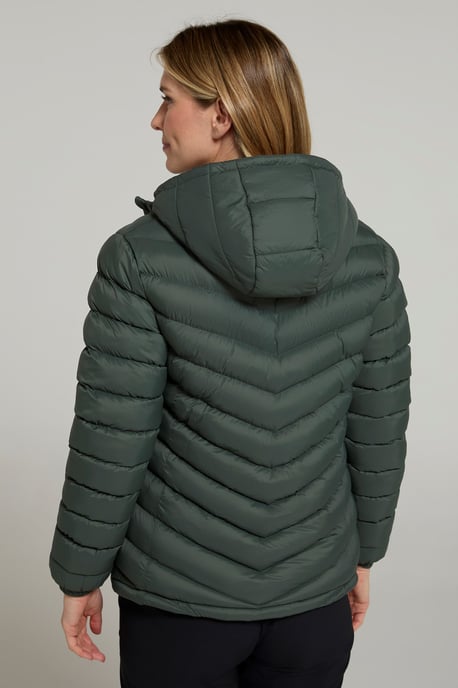 'Seasons' Women's Padded Jacket Fur Lined Water Resistant Coat Khaki - Image 3