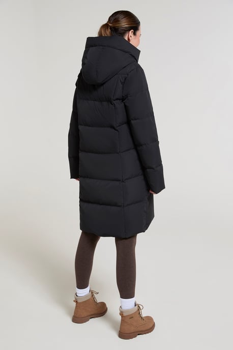 Women's Cosy Wrap Down Padded Jacket Water Resistant Warm Puffer Winter Coat Black - Image 3