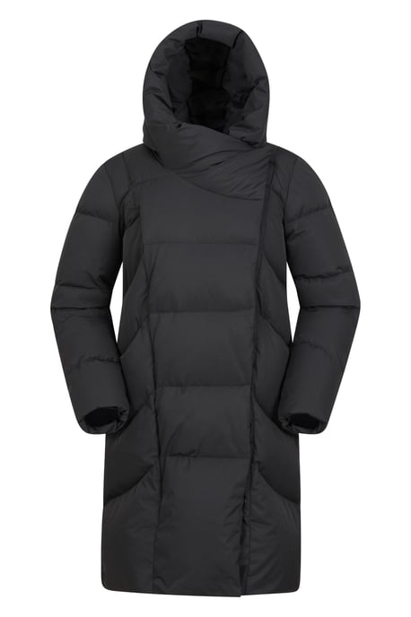 Women's Cosy Wrap Down Padded Jacket Water Resistant Warm Puffer Winter Coat Black - Image 5