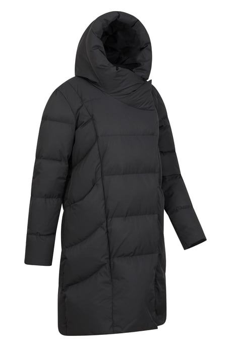 Women's Cosy Wrap Down Padded Jacket Water Resistant Warm Puffer Winter Coat Black - Image 6