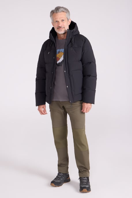 'Manta' Men's Borg Lined Jacket Isotherm Water Resistant Padded Coat Black - Image 2
