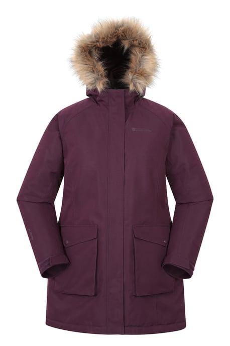 'Tarka' Women's Long Jacket Waterproof Winter Warm Padded Coat Burgundy - Image 5