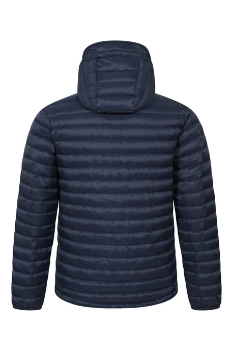 'Henry II' Men's Down Padded Jacket Water Resistant Hooded Puffer Winter Coat Navy - Image 4