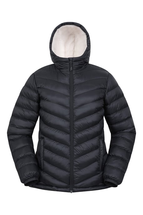 'Seasons' Women's Padded Jacket Fur Lined Water Resistant Coat Black - Image 2