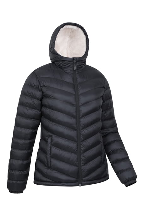 'Seasons' Women's Padded Jacket Fur Lined Water Resistant Coat Black - Image 3