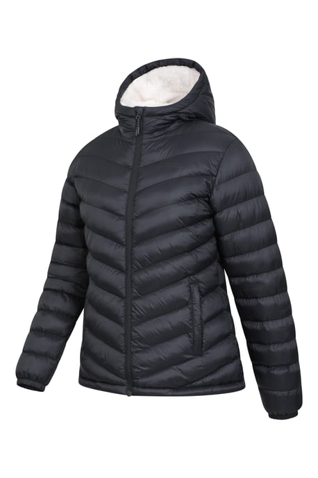 'Seasons' Women's Padded Jacket Fur Lined Water Resistant Coat Black - Image 5
