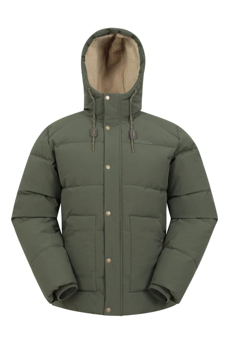 'Manta' Men's Borg Lined Jacket Isotherm Water Resistant Padded Coat Khaki - Image 6