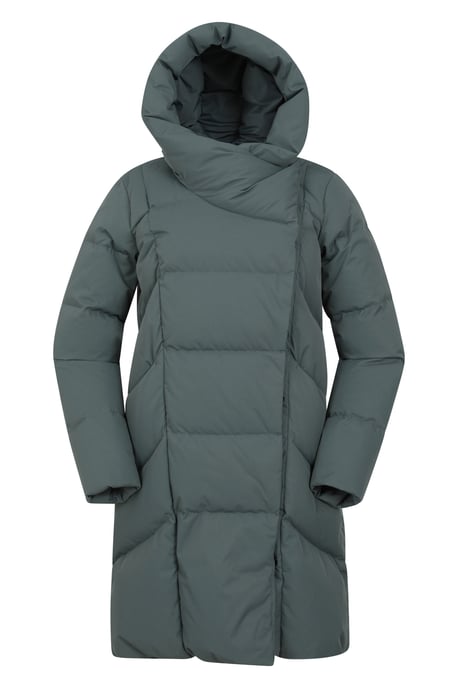 Women's Cosy Wrap Down Padded Jacket Water Resistant Warm Puffer Winter Coat Khaki - Image 5