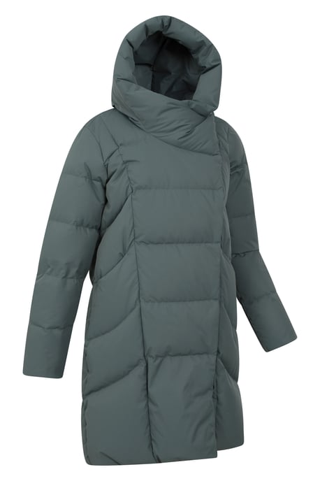 Women's Cosy Wrap Down Padded Jacket Water Resistant Warm Puffer Winter Coat Khaki - Image 6