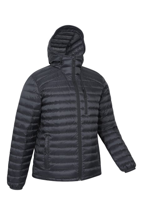 'Henry II' Men's Down Padded Jacket Water Resistant Hooded Puffer Winter Coat Black - Image 2