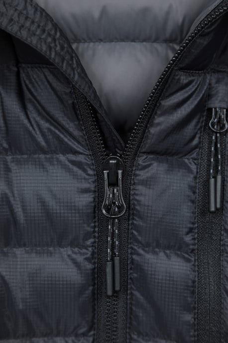 'Henry II' Men's Down Padded Jacket Water Resistant Hooded Puffer Winter Coat Black - Image 5