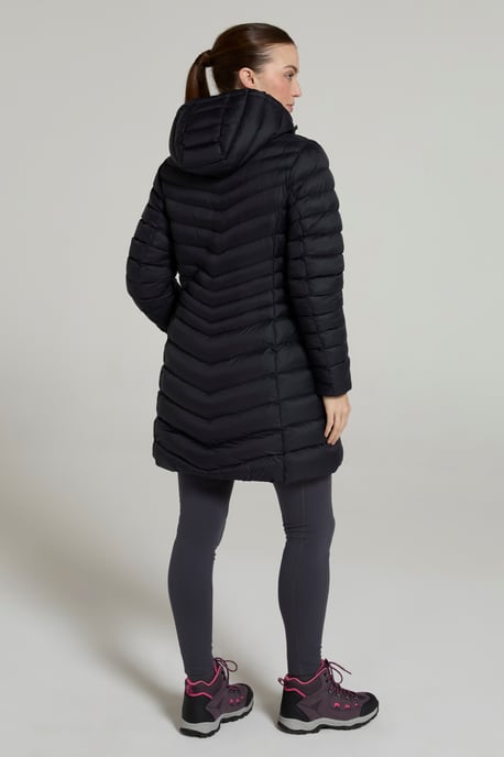 'Florence' Women's Padded Jacket Fur Lined Water Resistant Coat Black - Image 3